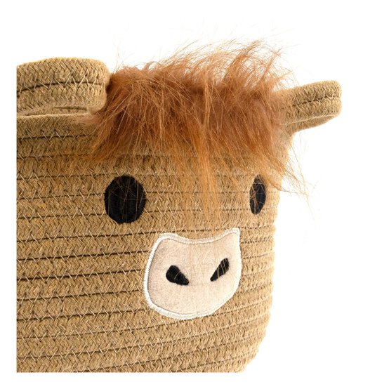 Highland Cow Cotton Rope Basket 30cm x 18cm image number 3