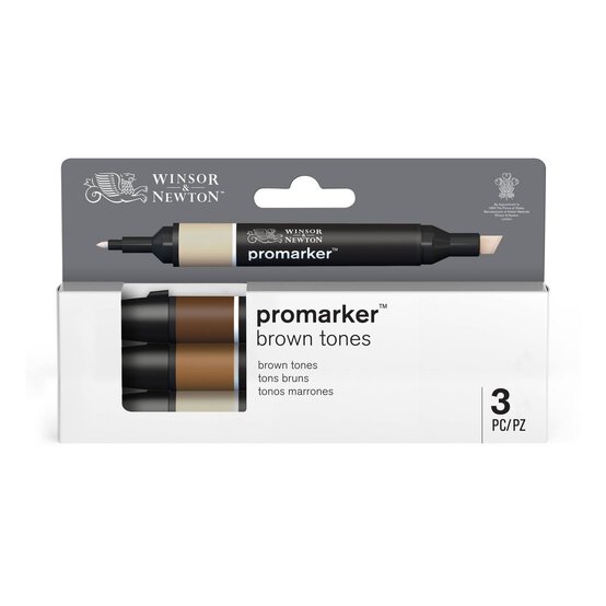 Winsor & Newton Brown Tones Promarkers 3 Pack image number 1