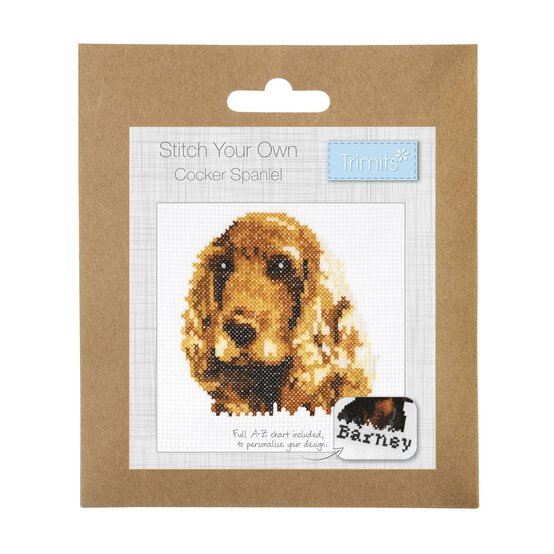 Trimits Cocker Spaniel Mini Cross Stitch Kit 13cm x 13cm image number 1