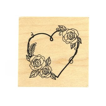 Heart Wreath Wooden Stamp 5cm x 5cm image number 4