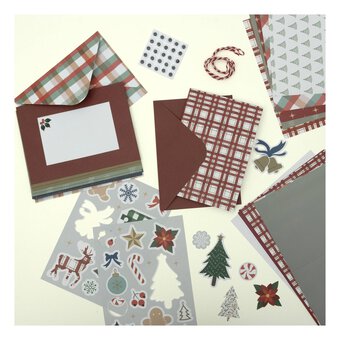 Tartan Christmas Card Kit 5 x 7 Inches 10 Pack