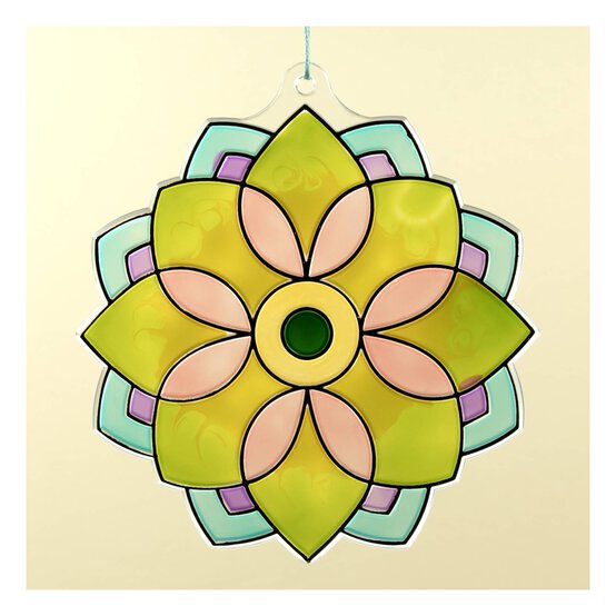 Flower Mandala Plastic Suncatcher image number 1