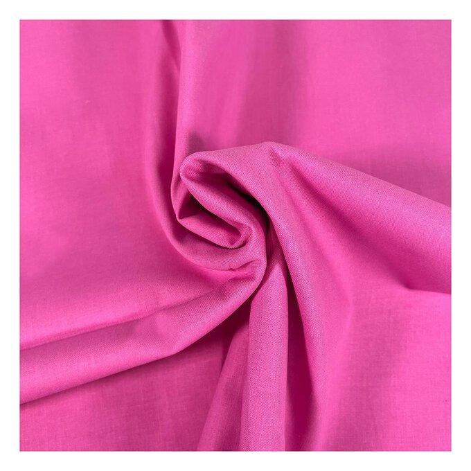Bright Pink Organic Premium Cotton Fabric by the Metre image number 1