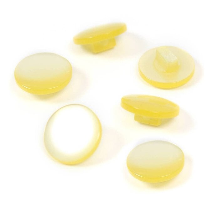 Hemline Yellow Basic Knitwear Button 6 Pack image number 1