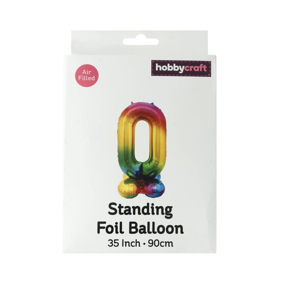 Standing Multicoloured Number 0 Balloon 90cm image number 4