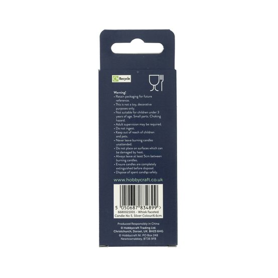 Whisk Silver Faceted Number 5 Candle image number 6