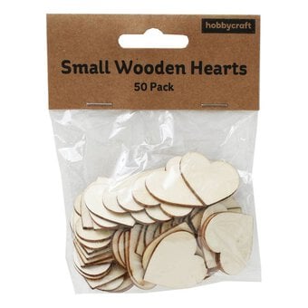 Small Wooden Hearts 50 Pack