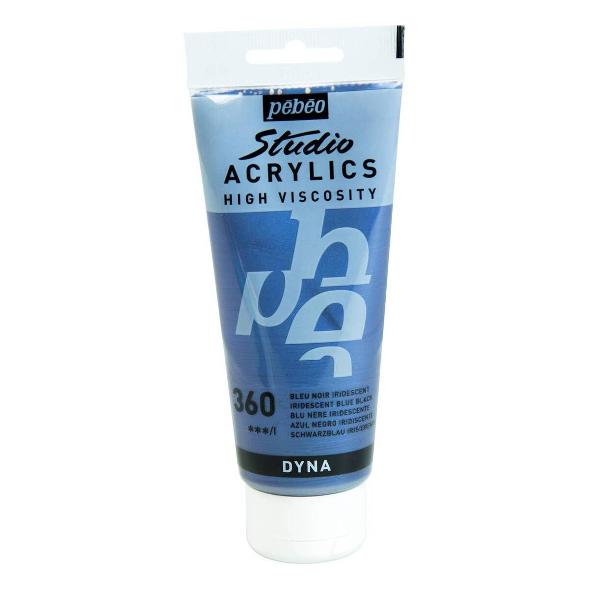 Pebeo Iridescent Blue Black Studio Acrylic Paint 100ml Hobbycraft