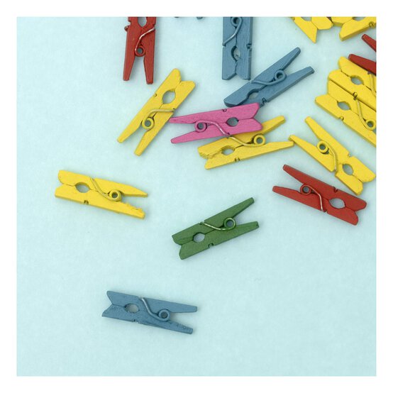Mini Bright Wooden Pegs 50 Pack image number 2