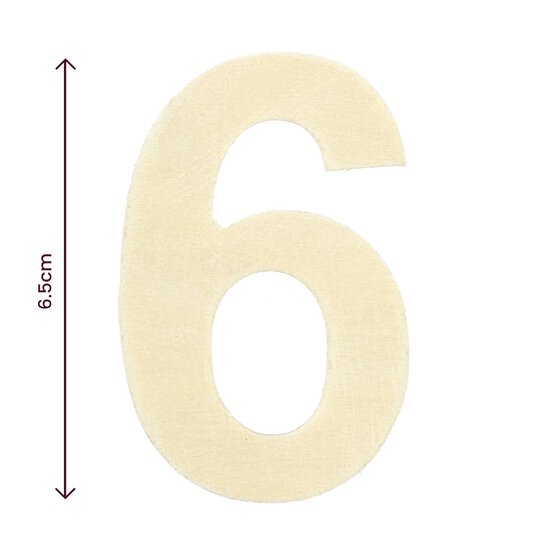 Small Wooden Number 6 6.5cm image number 4