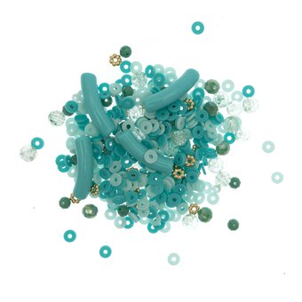 Turquoise and Gold Clay Beads 68g