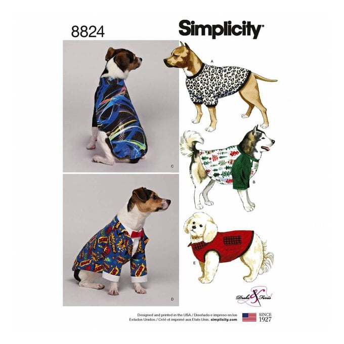 Simplicity Dog Coats Sewing Pattern 8824 (S-L) image number 1