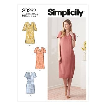 Simplicity V-Neck Shift Dress Sewing Pattern S9262 (16-24)