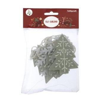 Snowflake and Tree Felt Garland 1.2m
