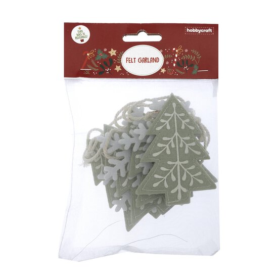 Snowflake and Tree Felt Garland 1.2m image number 2