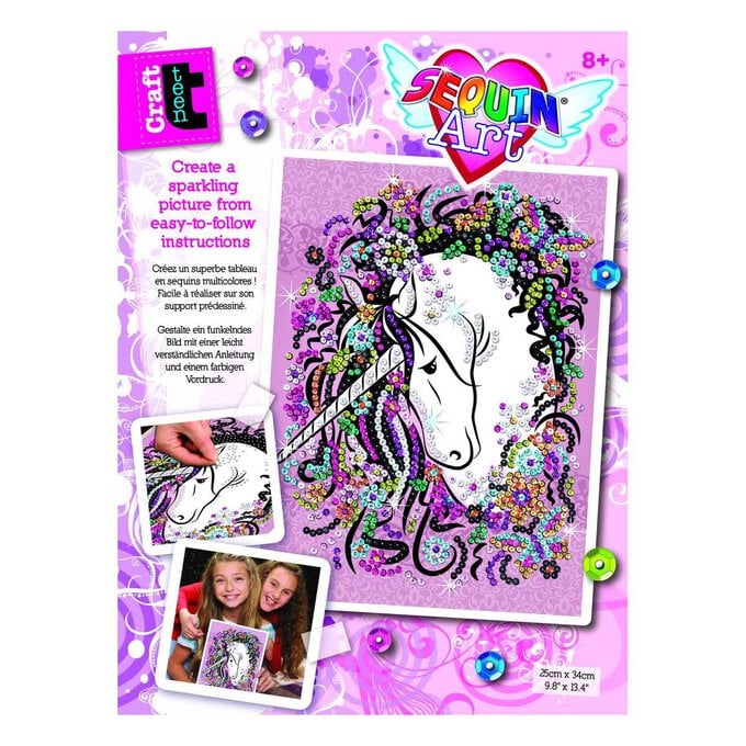 Craft Teen Unicorn Sequin Art Kit image number 1