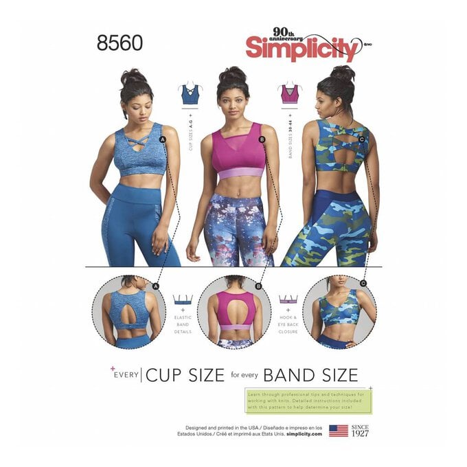 Simplicity Sports Bras Sewing Pattern 8560 image number 1