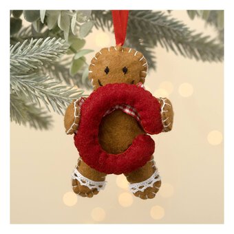 Hanging Gingerbread Felt Letter C Decoration