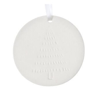 Hanging Ceramic Round Tree Decoration 8cm 