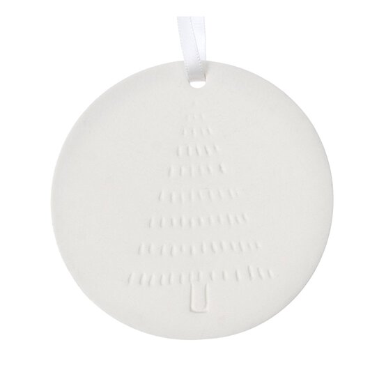 Hanging Ceramic Round Tree Decoration 8cm  image number 2