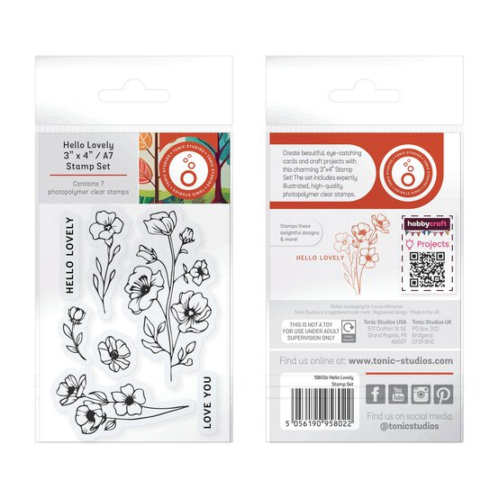 Tonic Studios Hello Lovely Stamp Set 7 Pieces image number 4