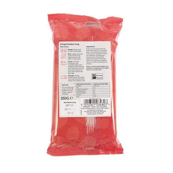 Orange Fondant Icing 250g image number 2