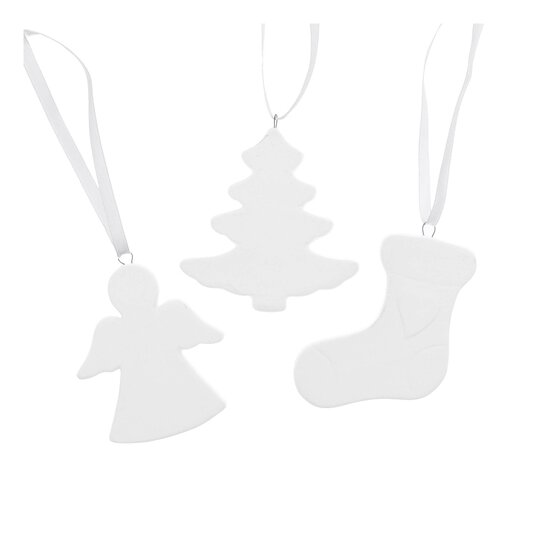 Hanging Ceramic Christmas Decorations 3 Pack image number 3