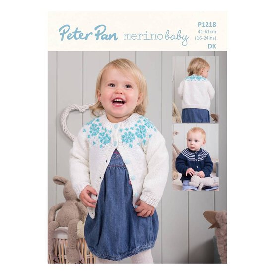 Peter Pan Baby Merino Cardigan Digital Pattern P1218 image number 1