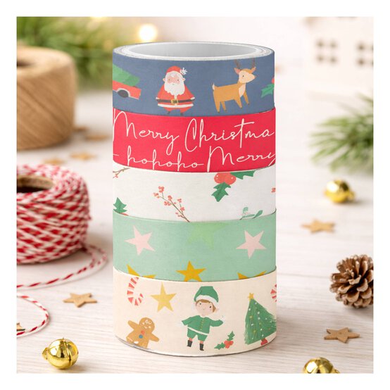 Jingle Bells Washi Tapes 2m 5 Pack  image number 1