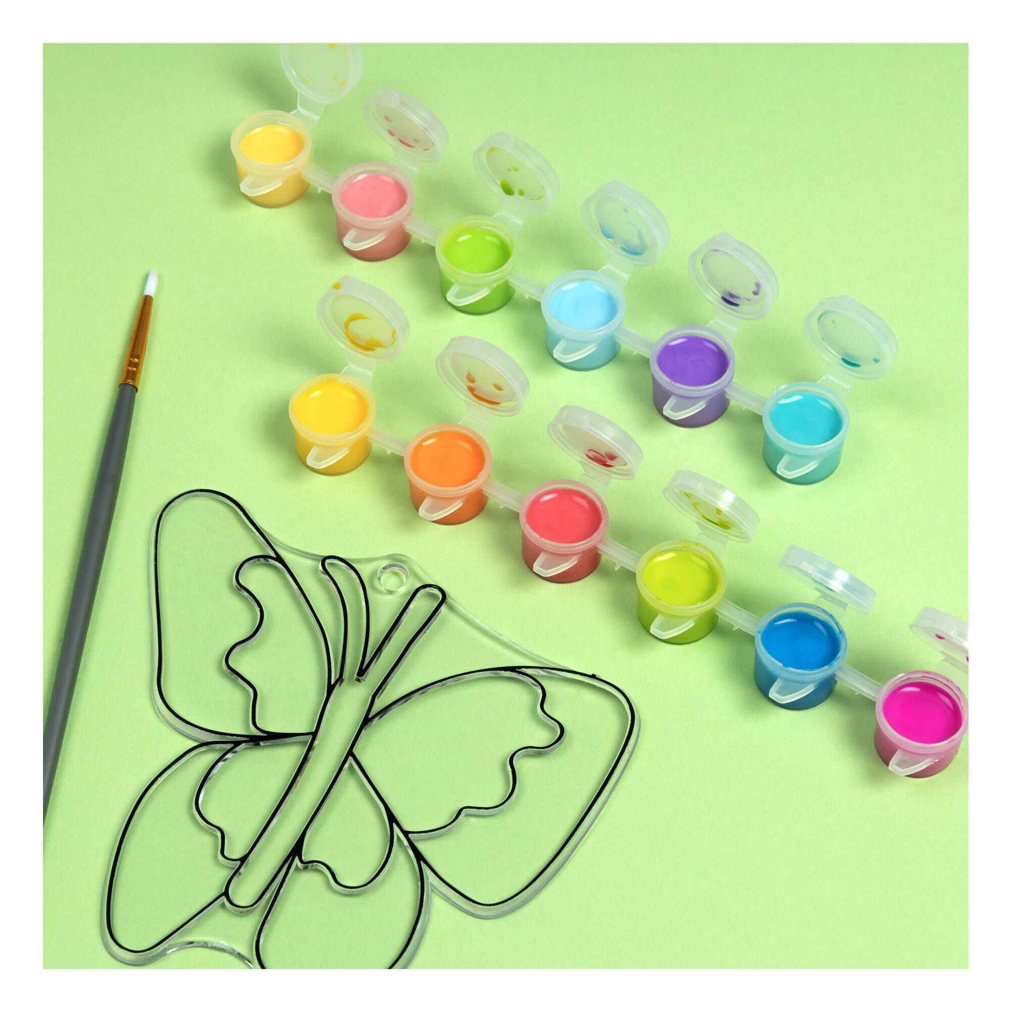 Pastel and Neon Suncatcher Paints 3ml 12 Pack Hobbycraft
