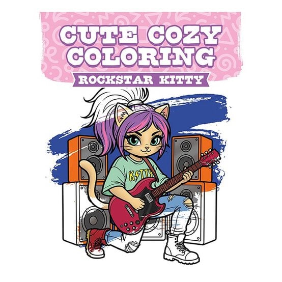 Cute Cozy Colouring: Rockstar Kitty image number 1