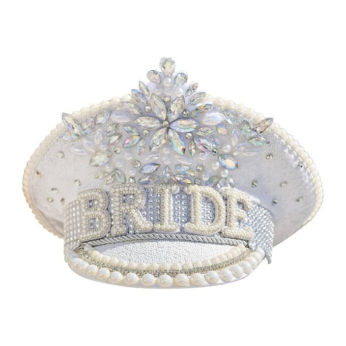 Ginger Ray Rhinestone and Pearl Bride Hat image number 1