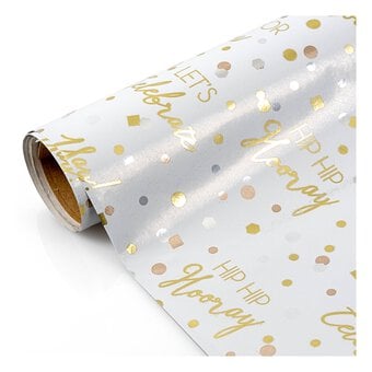 Assorted Foil Celebration Wrapping Paper 69cm x 1.5m image number 4