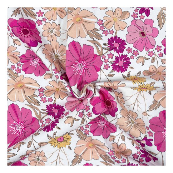 Floral Delight Cotton Spandex Fabric by the Metre image number 1