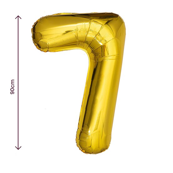 Extra Large Gold Foil Number 7 Balloon image number 2