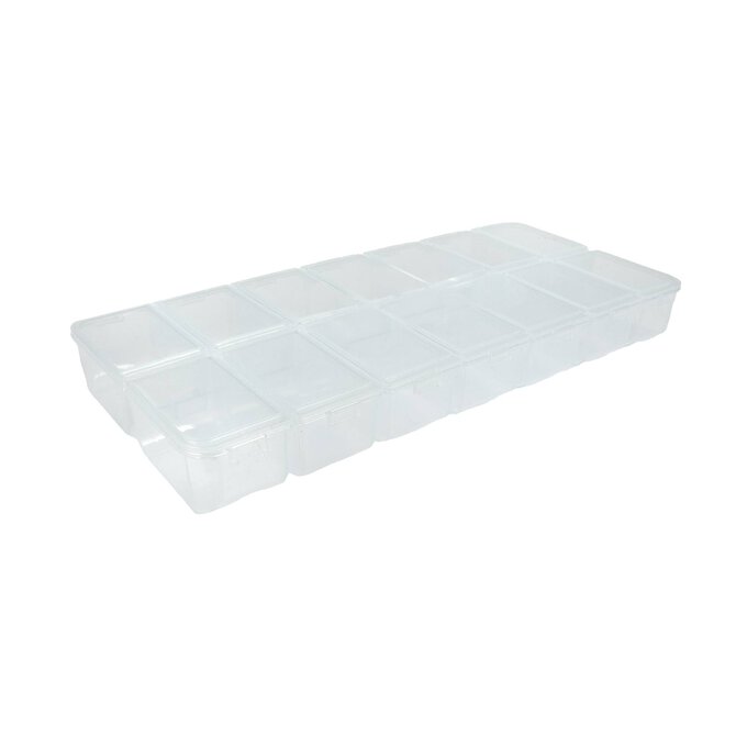 Hobbycraft Clear Bead Storage Box 14 Compartments