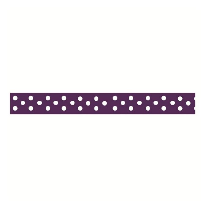 Purple Polka Dot Grosgrain Ribbon 9mm x 5m image number 1