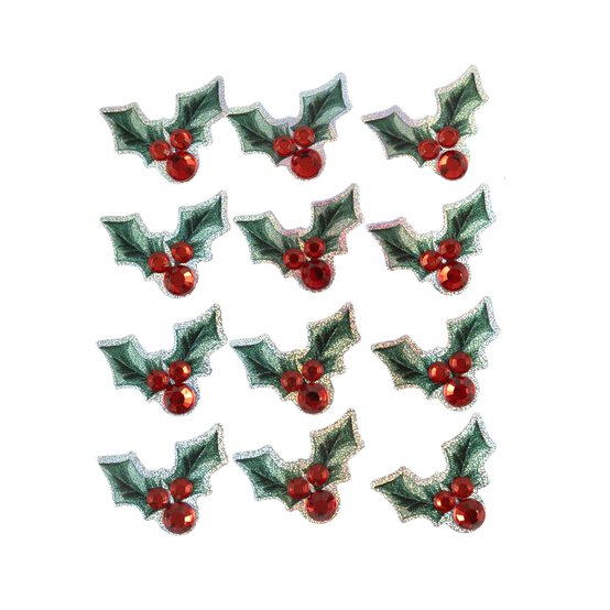 Holly 3D Stickers 12 Pack image number 1