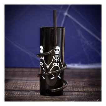 Black Twisted Straw Skeleton Cup 380ml 