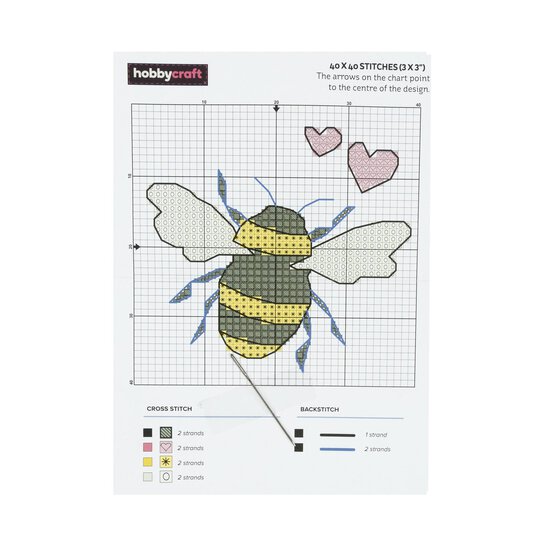 Bees Mini Cross Stitch Kit image number 4