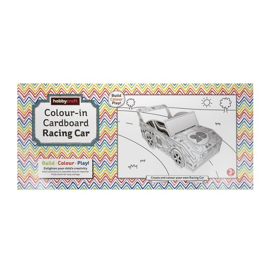Colour-In Cardboard Racing Car image number 1