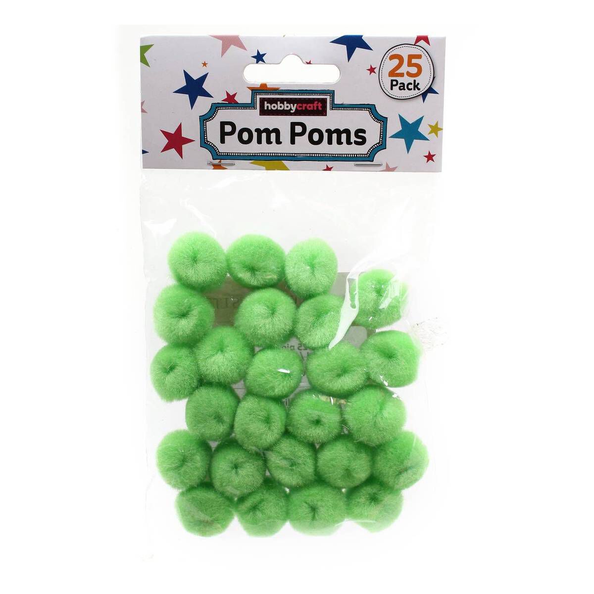 Bright Green Pom Poms 2cm 25 Pack Hobbycraft
