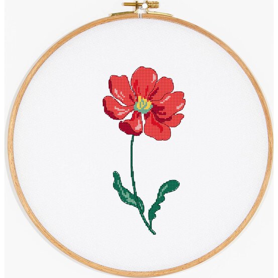 FREE PATTERN DMC Scarlet Peony Cross Stitch 0215 image number 4