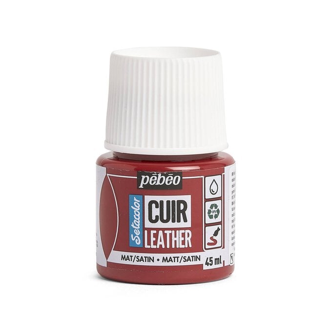 Pebeo Setacolor Deep Red Leather Paint 45ml image number 1