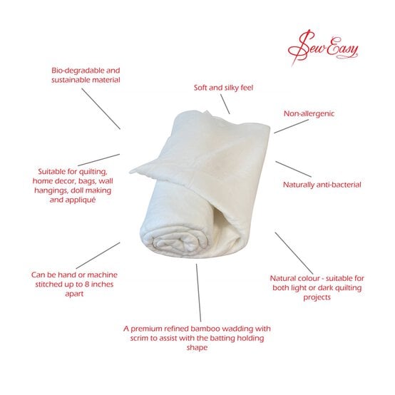 Sew Easy Bamboo Wadding 243cm x 205cm image number 5