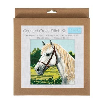 Trimits Large White Horse Counted Cross Stitch Kit
