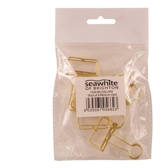 Seawhite Gold Binder Clips 31mm 6 Pack