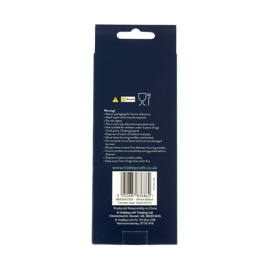 Whisk Gold Balloon Candles 4 Pack image number 5