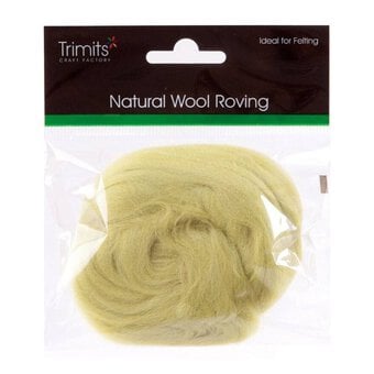 Trimits Pistachio Natural Wool Roving 10g