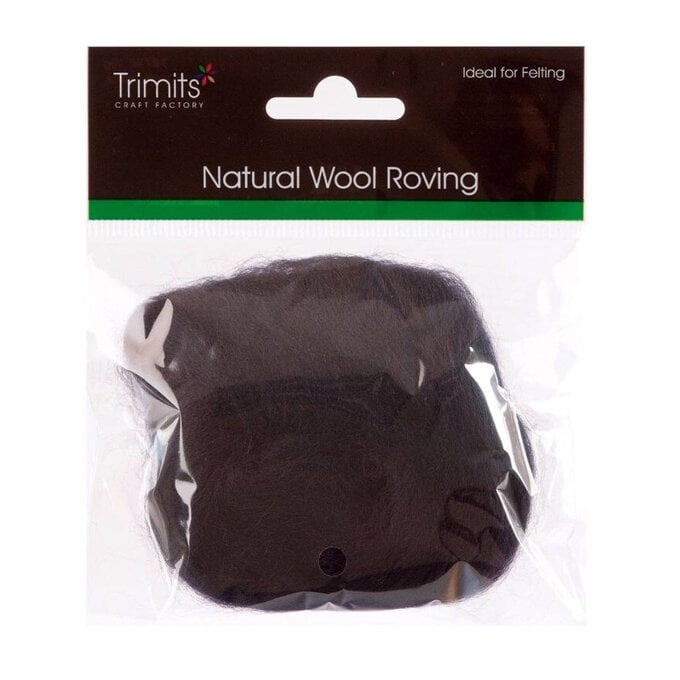 Trimits Navy Natural Wool Roving 10g